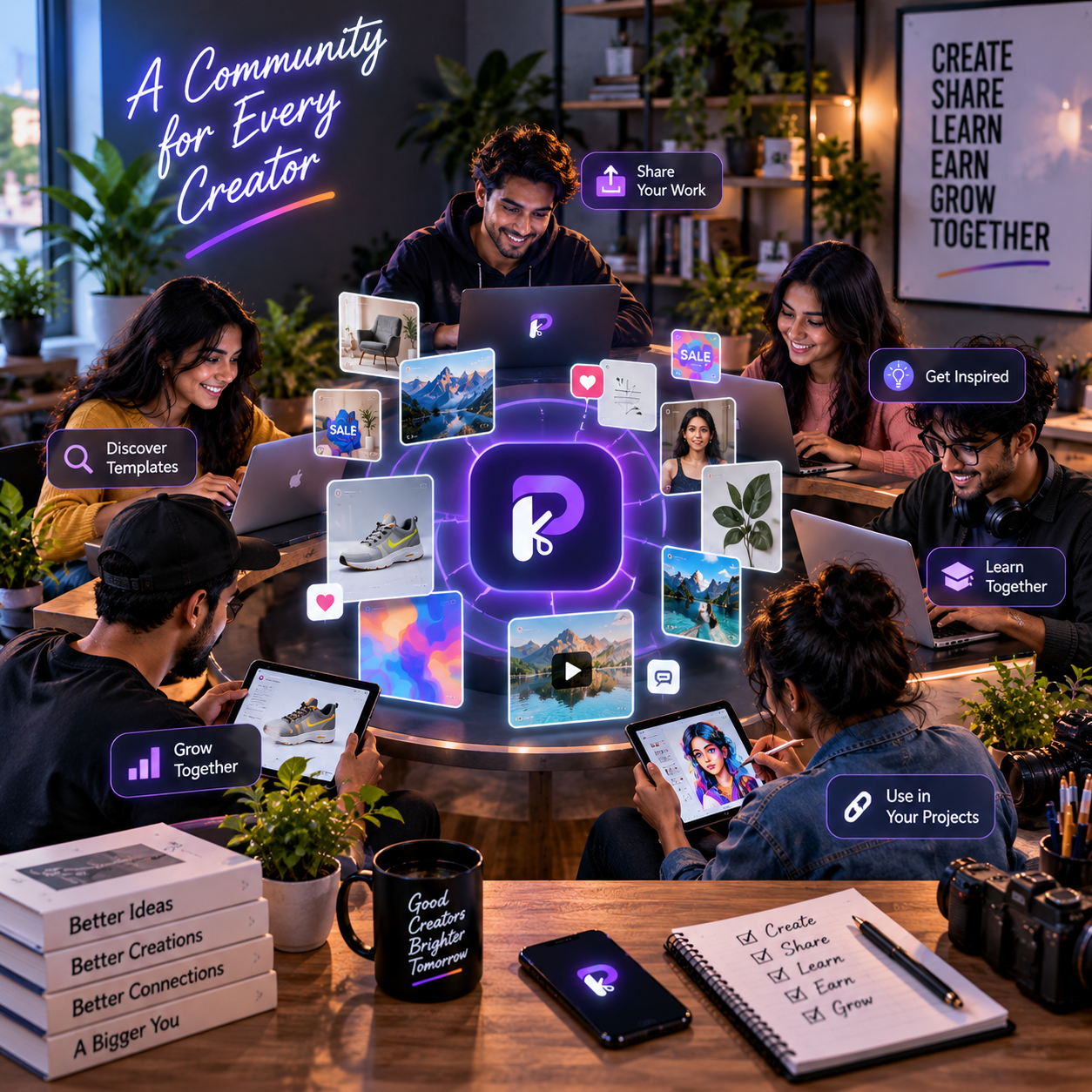Creators collaborating around shared templates